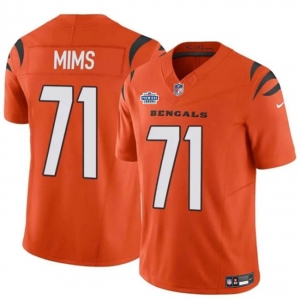 Men's Cincinnati Bengals #71 Amarius Mims Orange 2024 With Dradt Patch F.U.S.E Vapor Untouchable Limited Stitched Jersey