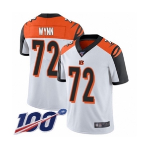 Men's Cincinnati Bengals #72 Kerry Wynn White Vapor Untouchable Limited Player 100th Season Football Jersey