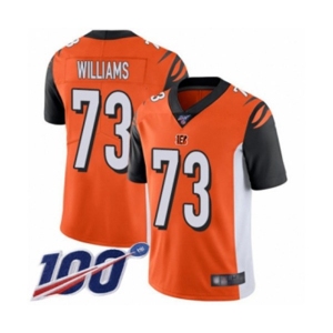 Men's Cincinnati Bengals #73 Jonah Williams Orange Alternate Vapor Untouchable Limited Player 100th Season Football Jersey