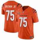 Men's Cincinnati Bengals #75 Orlando Brown Jr Orange 2025 F.U.S.E. With 2-Star C Patch Vapor Untouchable Limited Stitched Football Jersey