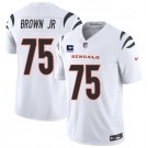Men's Cincinnati Bengals #75 Orlando Brown Jr White 2025 F.U.S.E. With 2-Star C Patch Vapor Untouchable Limited Stitched Football Jersey
