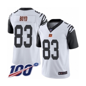 Men's Cincinnati Bengals #83 Tyler Boyd Limited White Rush Vapor Untouchable 100th Season Football Jersey