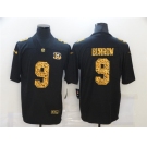 Men's Cincinnati Bengals #9 Joe Burrow 2020 Black Leopard Print Fashion Limited Stitched Jersey