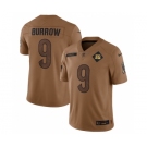 Men's Cincinnati Bengals #9 Joe Burrow 2023 Brown Salute To Service Limited Football Stitched Jersey