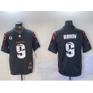 Men's Cincinnati Bengals #9 Joe Burrow Limited Black Fashion FUSE Jersey