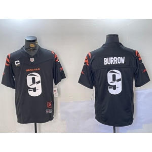 Men's Cincinnati Bengals #9 Joe Burrow Limited Black Fashion FUSE Jersey