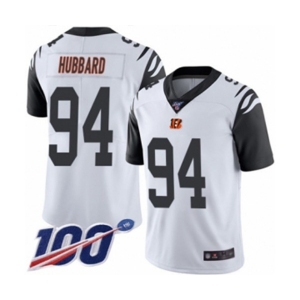 Men's Cincinnati Bengals #94 Sam Hubbard Limited White Rush Vapor Untouchable 100th Season Football Jersey