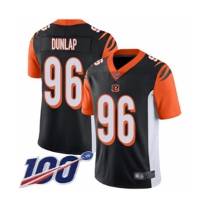 Men's Cincinnati Bengals #96 Carlos Dunlap Black Team Color Vapor Untouchable Limited Player 100th Season Football Jersey