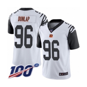 Men's Cincinnati Bengals #96 Carlos Dunlap Limited White Rush Vapor Untouchable 100th Season Football Jersey