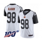 Men's Cincinnati Bengals #98 Ryan Glasgow Limited White Rush Vapor Untouchable 100th Season Football Jersey