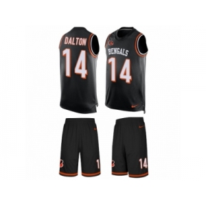 Men's Nike Cincinnati Bengals #14 Andy Dalton Limited Black Tank Top Suit NFL Jersey