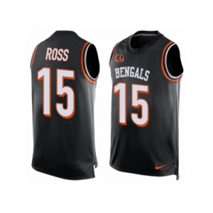 Men's Nike Cincinnati Bengals #15 John Ross Limited Black Player Name & Number Tank Top NFL Jersey