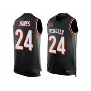 Men's Nike Cincinnati Bengals #24 Adam Jones Limited Black Player Name & Number Tank Top NFL Jersey