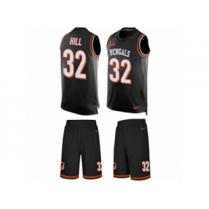 Men's Nike Cincinnati Bengals #32 Jeremy Hill Limited Black Tank Top Suit NFL Jersey