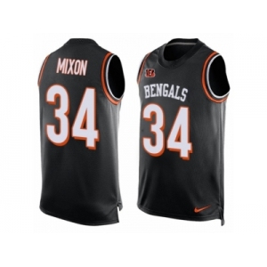 Men's Nike Cincinnati Bengals #34 Joe Mixon Limited Black Player Name & Number Tank Top NFL Jersey