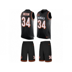 Men's Nike Cincinnati Bengals #34 Joe Mixon Limited Black Tank Top Suit NFL Jersey