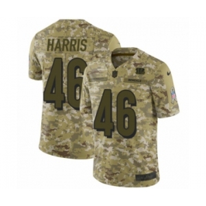 Men's Nike Cincinnati Bengals #46 Clark Harris Limited Camo 2018 Salute to Service NFL Jersey