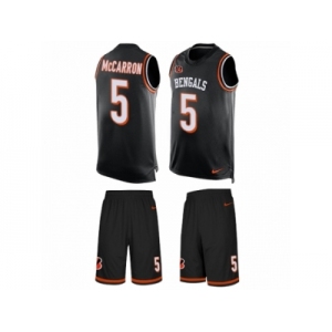 Men's Nike Cincinnati Bengals #5 AJ McCarron Limited Black Tank Top Suit NFL Jersey