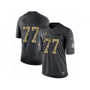 Men's Nike Cincinnati Bengals #77 Andrew Whitworth Limited Black 2016 Salute to Service NFL Jersey