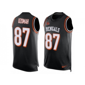 Men's Nike Cincinnati Bengals #87 C.J. Uzomah Limited Black Player Name & Number Tank Top NFL Jersey