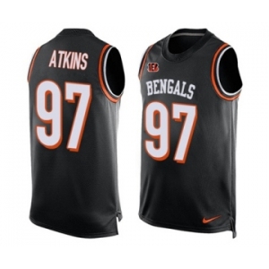 Men's Nike Cincinnati Bengals #97 Geno Atkins Limited Black Player Name & Number Tank Top NFL Jersey