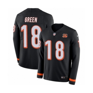 Nike Cincinnati Bengals #18 A.J. Green Limited Black Therma Long Sleeve NFL Jersey