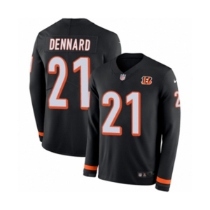 Nike Cincinnati Bengals #21 Darqueze Dennard Limited Black Therma Long Sleeve NFL Jersey
