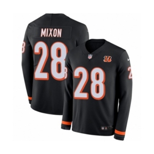 Nike Cincinnati Bengals #28 Joe Mixon Limited Black Therma Long Sleeve NFL Jersey