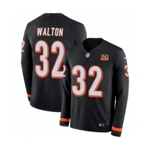 Nike Cincinnati Bengals #32 Mark Walton Limited Black Therma Long Sleeve NFL Jersey