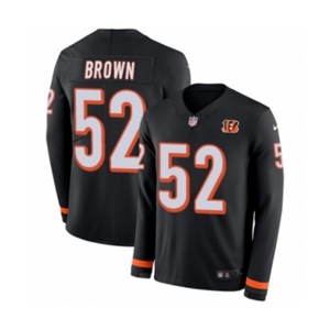 Nike Cincinnati Bengals #52 Preston Brown Limited Black Therma Long Sleeve NFL Jersey