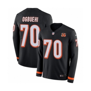 Nike Cincinnati Bengals #70 Cedric Ogbuehi Limited Black Therma Long Sleeve NFL Jersey