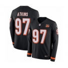 Nike Cincinnati Bengals #97 Geno Atkins Limited Black Therma Long Sleeve NFL Jersey