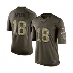 nike nfl jerseys cincinnati bengals #18 green army green[nike Limited Salute To Service]