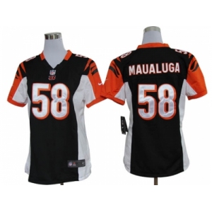 Nike women nfl jerseys Cincinnati Bengals #58 Rey Maualuga Black [nike]