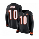 Women Nike Cincinnati Bengals #10 Kevin Huber Limited Black Therma Long Sleeve NFL Jersey