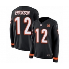 Women Nike Cincinnati Bengals #12 Alex Erickson Limited Black Therma Long Sleeve NFL Jersey