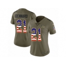 Women Nike Cincinnati Bengals #21 Darqueze Dennard Limited Olive USA Flag 2017 Salute to Service NFL Jersey