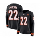 Women Nike Cincinnati Bengals #22 William Jackson Limited Black Therma Long Sleeve NFL Jersey