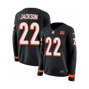 Women Nike Cincinnati Bengals #22 William Jackson Limited Black Therma Long Sleeve NFL Jersey