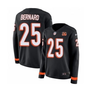 Women Nike Cincinnati Bengals #25 Giovani Bernard Limited Black Therma Long Sleeve NFL Jersey