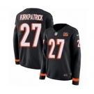 Women Nike Cincinnati Bengals #27 Dre Kirkpatrick Limited Black Therma Long Sleeve NFL Jersey