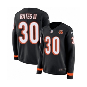 Women Nike Cincinnati Bengals #30 Jessie Bates III Limited Black Therma Long Sleeve NFL Jersey