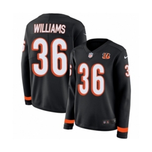 Women Nike Cincinnati Bengals #36 Shawn Williams Limited Black Therma Long Sleeve NFL Jersey