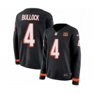 Women Nike Cincinnati Bengals #4 Randy Bullock Limited Black Therma Long Sleeve NFL Jersey