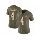 Women Nike Cincinnati Bengals #4 Randy Bullock Limited Olive Gold 2017 Salute to Service NFL Jersey