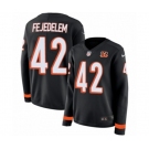 Women Nike Cincinnati Bengals #42 Clayton Fejedelem Limited Black Therma Long Sleeve NFL Jersey