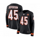 Women Nike Cincinnati Bengals #45 Malik Jefferson Limited Black Therma Long Sleeve NFL Jersey