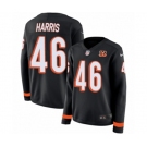 Women Nike Cincinnati Bengals #46 Clark Harris Limited Black Therma Long Sleeve NFL Jersey