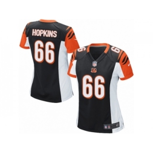 Women Nike Cincinnati Bengals #66 Trey Hopkins Game Black Team Color NFL Jersey