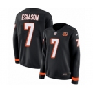 Women Nike Cincinnati Bengals #7 Boomer Esiason Limited Black Therma Long Sleeve NFL Jersey